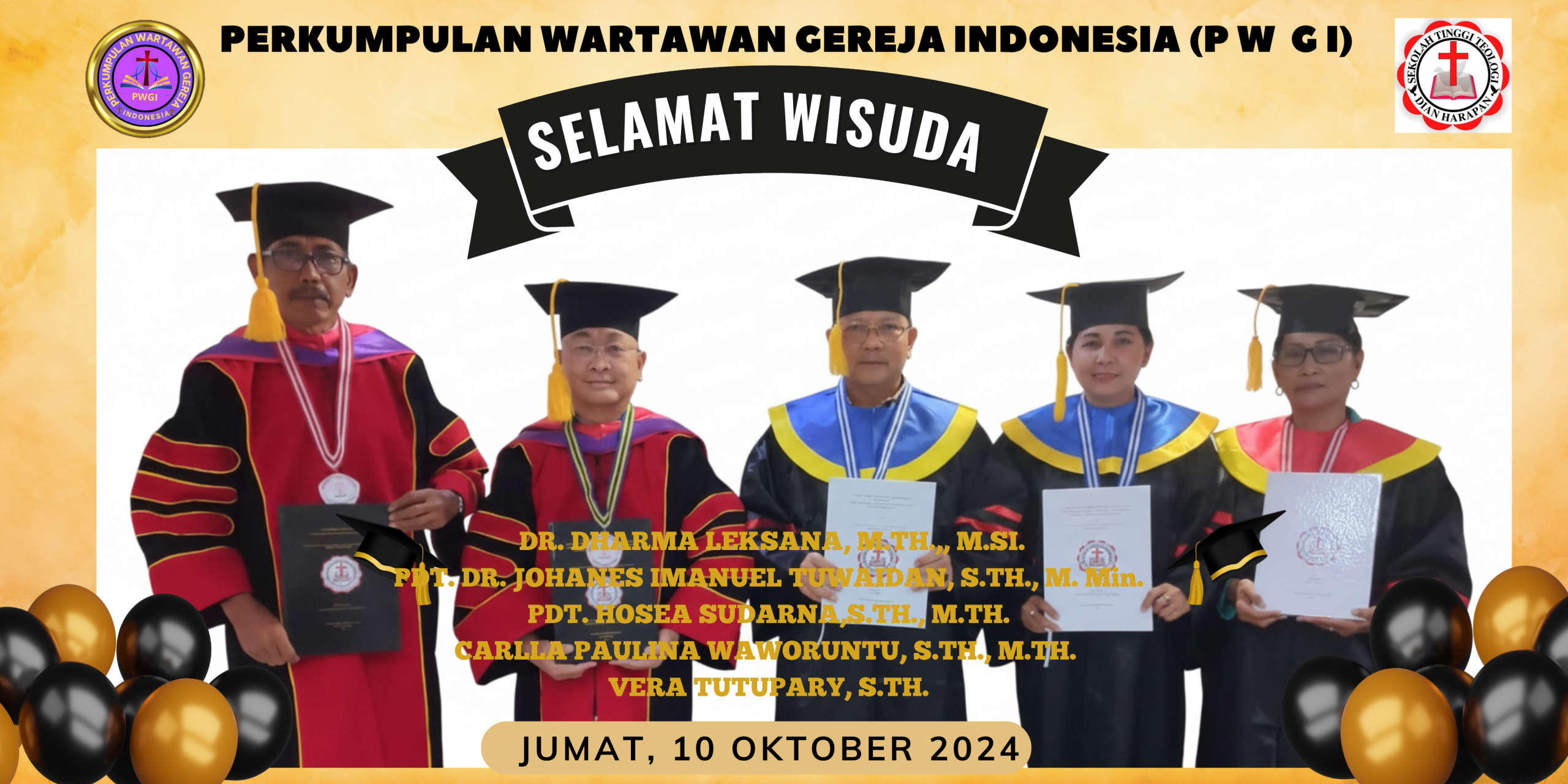 Hitam dan Emas Modern Selamat Wisuda Banner (2)